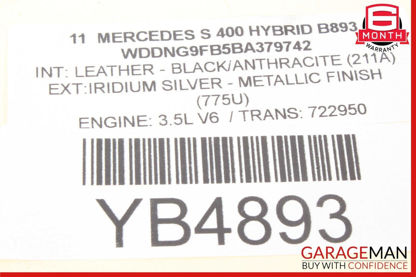 06-15 Mercedes W221 S400 E350 C300 Engine Oil Separator Cover 2720160134 OEM