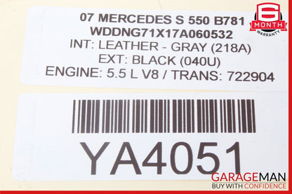 07-14 Mercedes W221 S550 S600 CL550 Headlight Head Light Switch Controller OEM