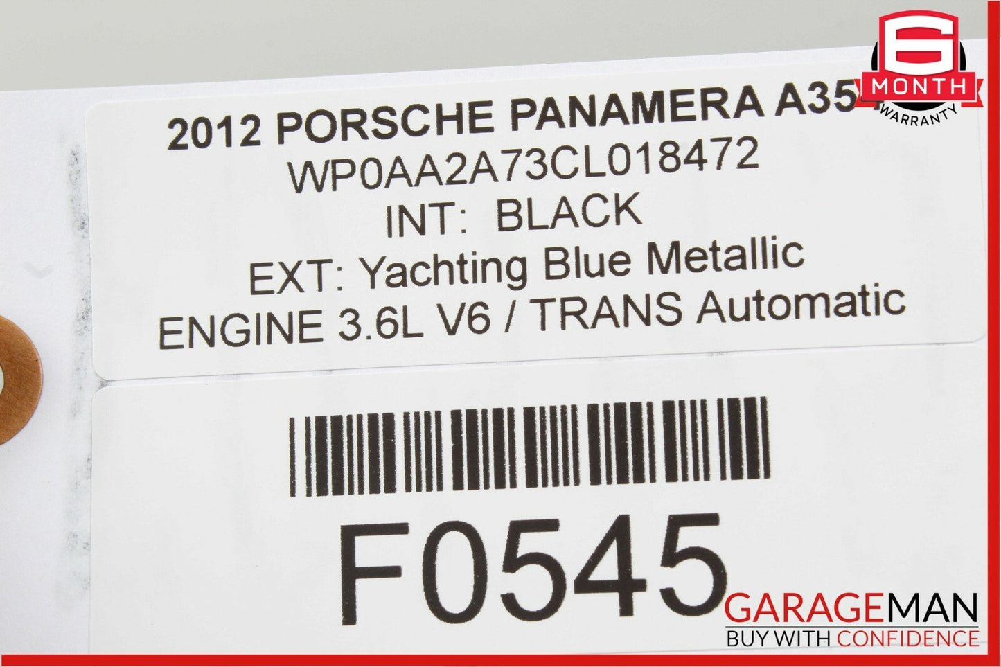 10-13 Porsche Panamera 970 Rear Right Spindle Knucke Drive Axle Shaft Assembly