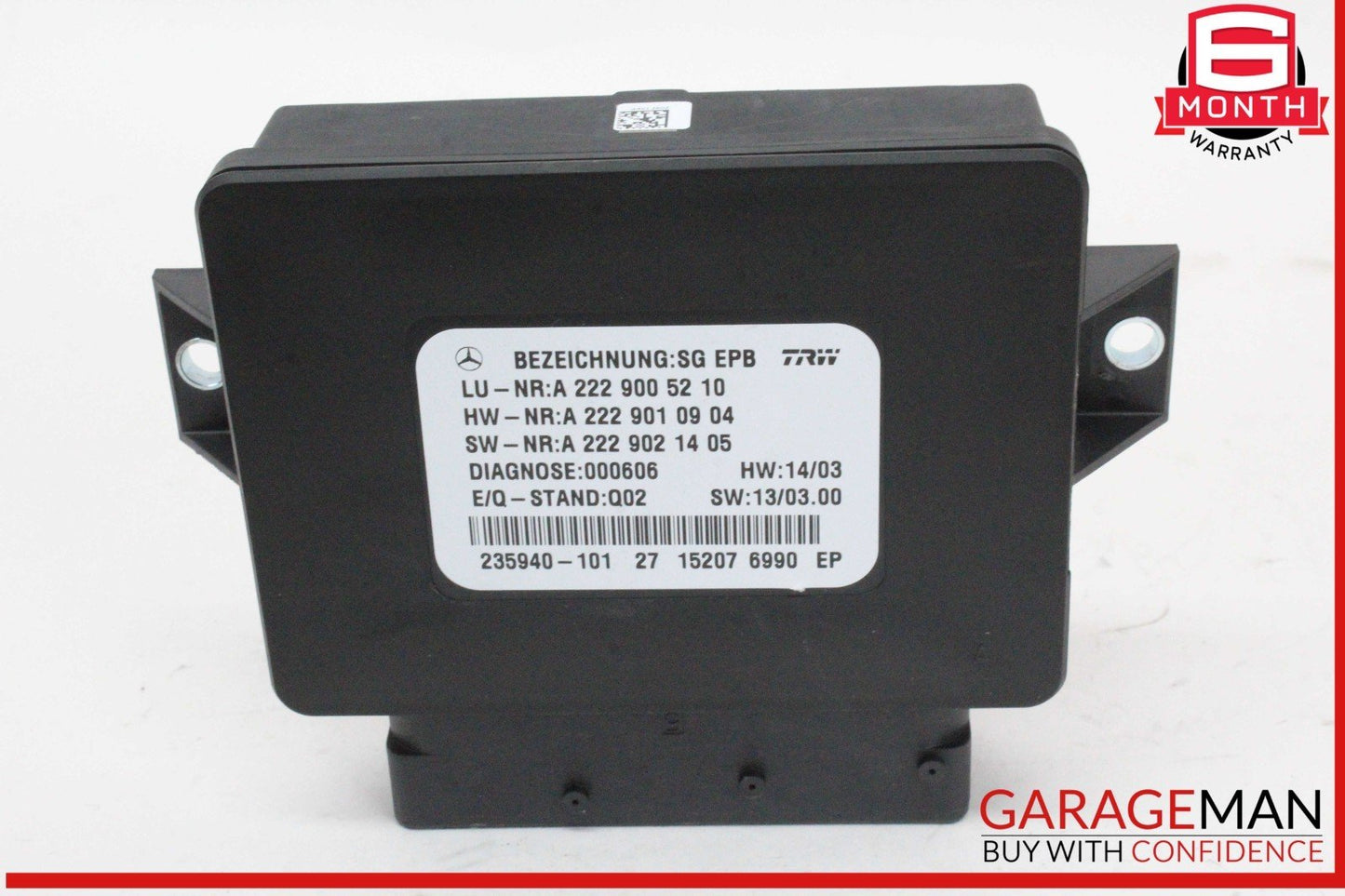14-17 Mercedes W222 S550 Electronic Parking Brake Control Module Unit OEM
