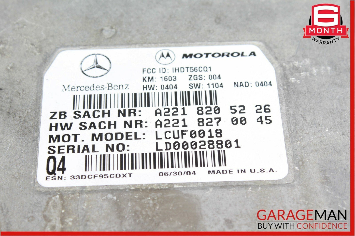 03-12 Mercedes SL500 S600 CLK350 C55 AMG Voice Communication Control Module Q4