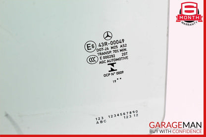 15-20 Mercedes W205 C300 C350e C400 Rear Left Side Door Window Glass Clear