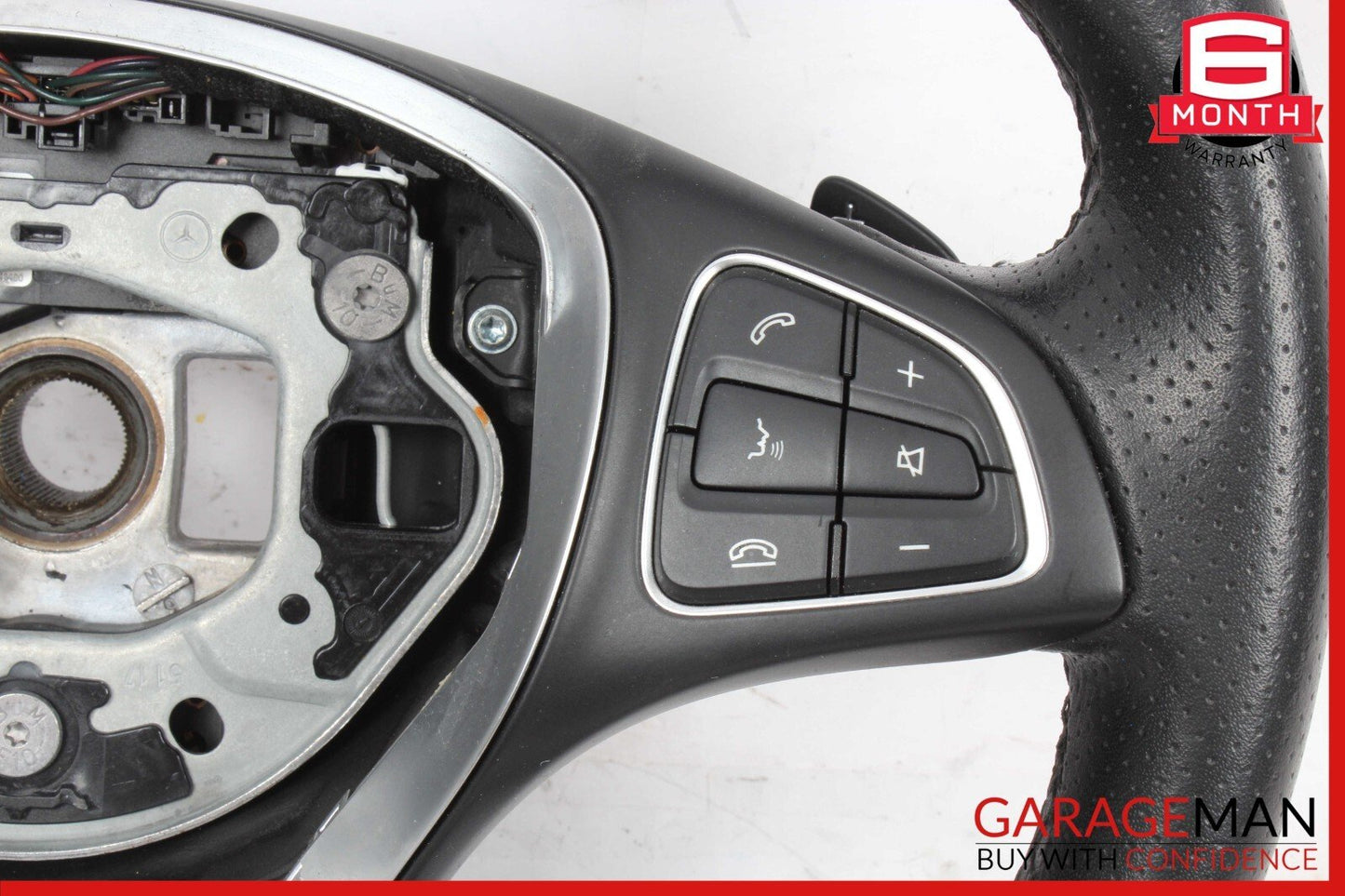 15-18 Mercedes W205 C300 GLC300 Steering Wheel Black w/ Paddle Shifters Assy