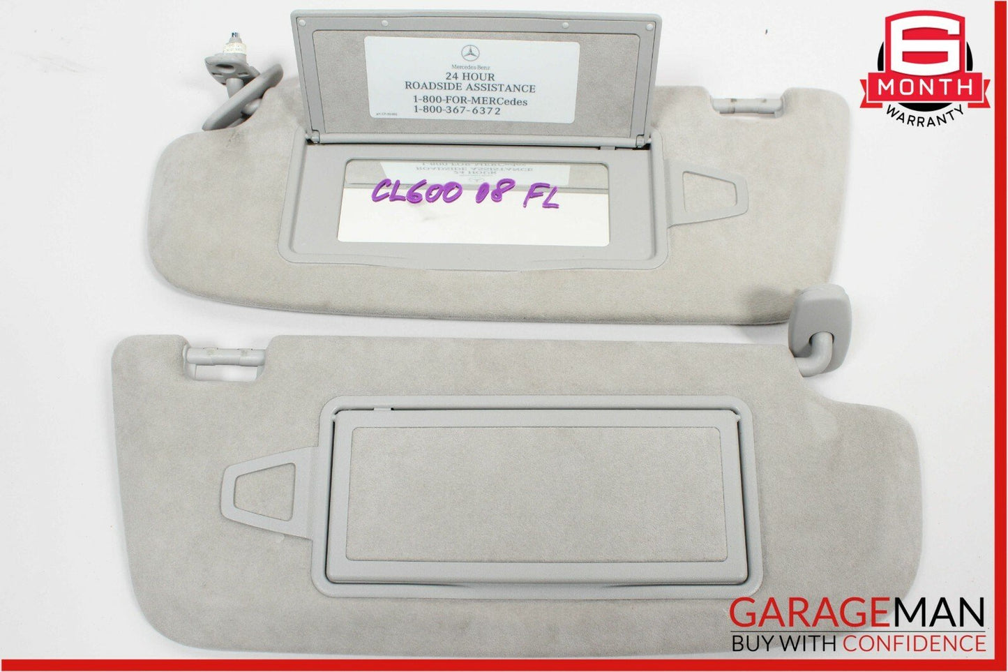 07-10 Mercedes CL600 Roof Headliner Sunshade Pillar Trim Assembly Suede Grey
