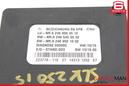 12-20 Mercedes R172 SLK250 SLK350 CLA250 Hand Parking Brake Control Module OEM