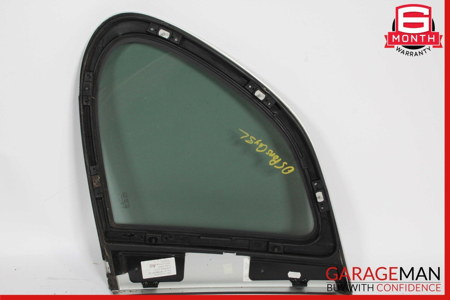03-10 Porsche Cayenne 955 958 Rear Left Driver Door Quarter Window Glass Gray