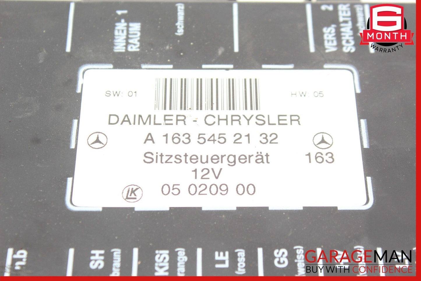 98-05 Mercedes W163 ML320 ML500 ML55 AMG Front Left / Right Seat Control Module