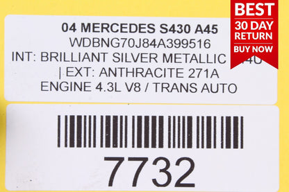 00-06 MERCEDES W220 S430 S500 REAR LEFT DRIVER SIDE SEAT CONTROL MODULE OEM