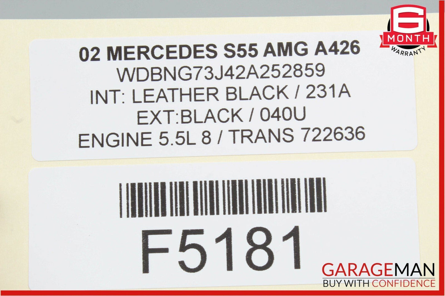 00-06 Mercedes W220 S55 AMG CL500 Yaw Acceleration Rate Sensor Module Unit OEM