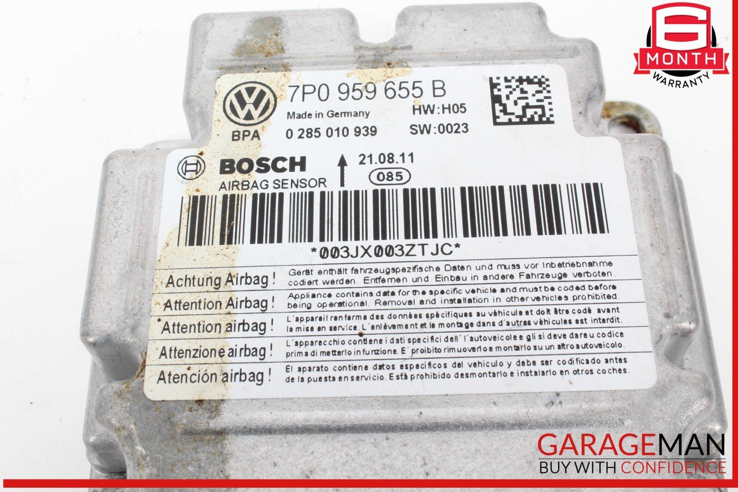 11-14 Porsche Cayenne S 958 Airbag Air Bag Sensor SRS Control Module OEM
