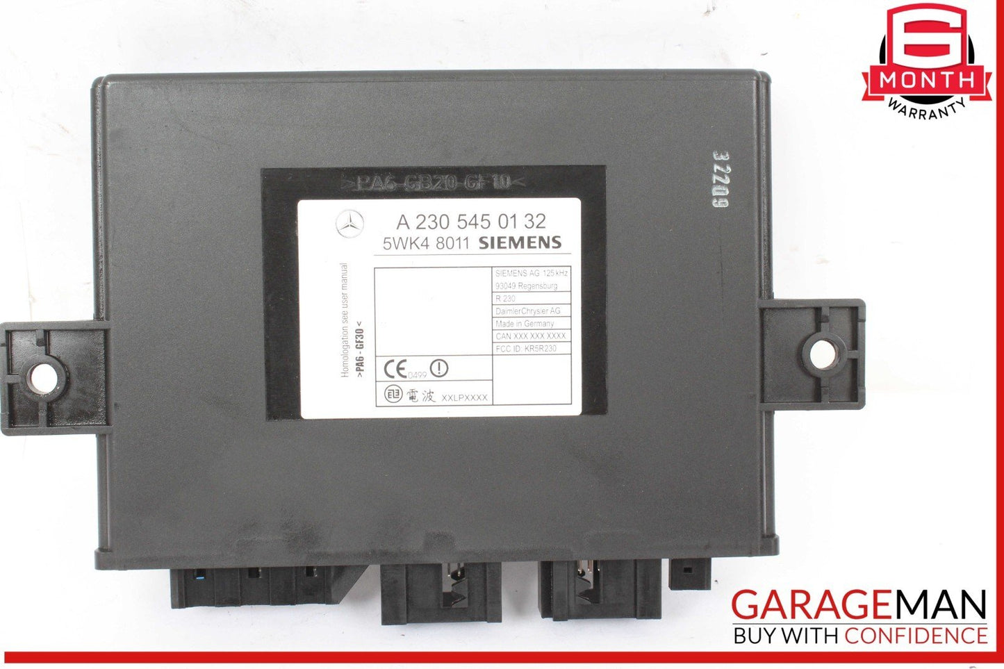 00-03 Mercedes R230 SL500 CL55 Keyless Go Entry Control Module 2305450132 OEM