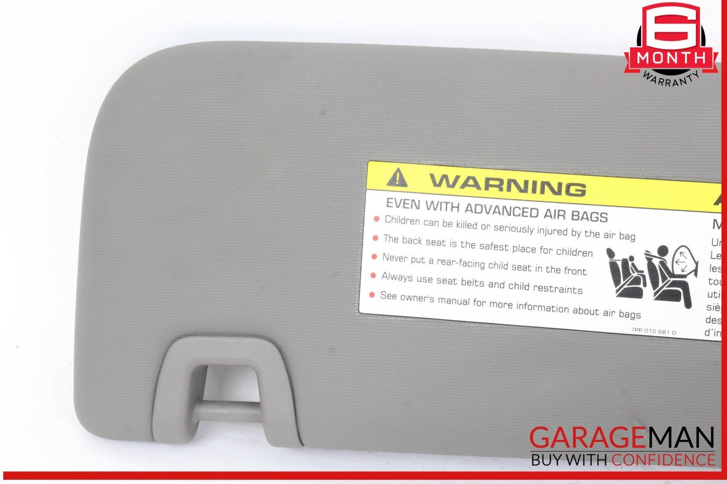 10-16 Porsche Panamera 970 Front Right Side Sunvisor Sun Visor Gray OEM