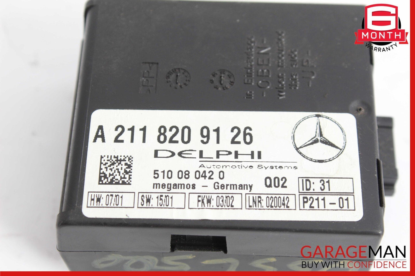 03-06 Mercedes R230 SL500 C230 CLK320 Anti Theft Alarm Module 2118209126 OEM