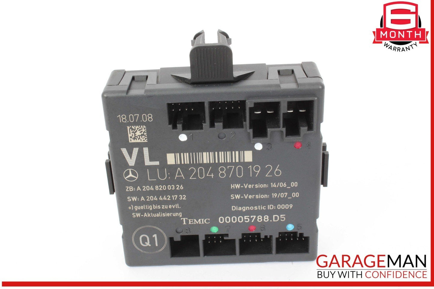 08-18 Mercedes W204 C300 C250 Front Left Driver Side Door Control Module Unit
