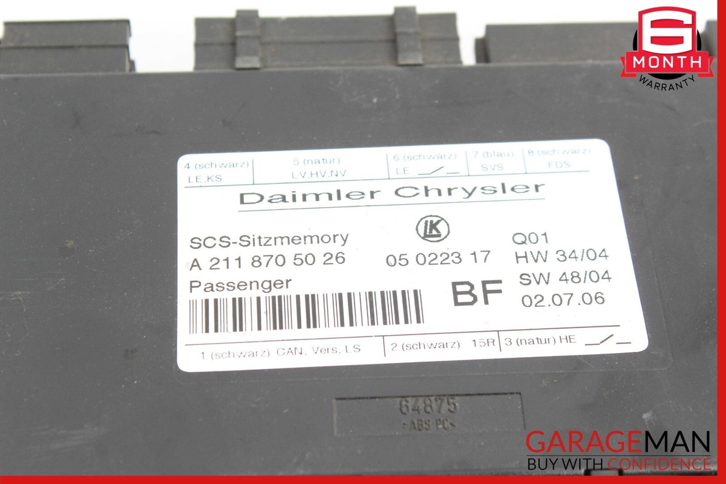 03-12 Mercedes W219 CLS550 E550 Under Seat Control Module Front Right Side OEM