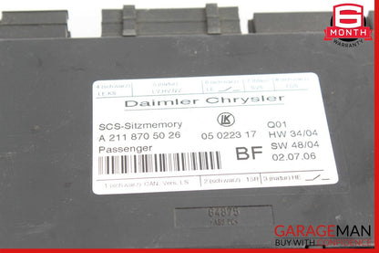 03-12 Mercedes W219 CLS550 E550 Under Seat Control Module Front Right Side OEM