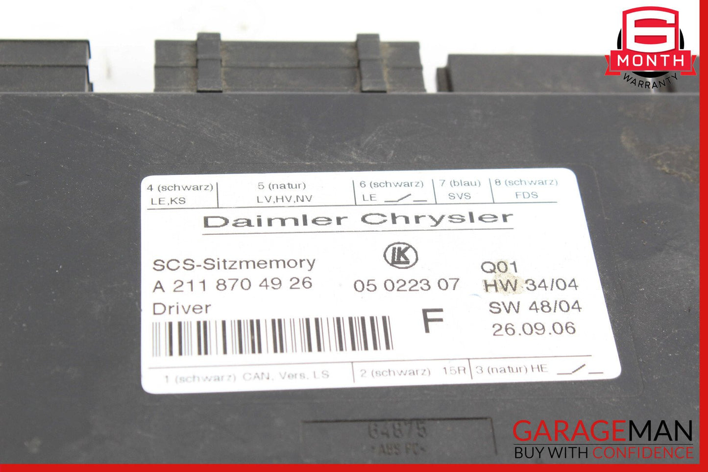 03-11 Mercedes R171 SLK280 E350 Front Left Side Under Seat Control Module Unit