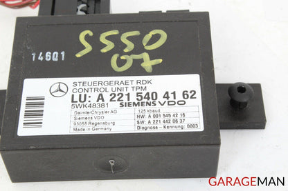 07-09 Mercedes W221 S550 TPMS Tire Pressure Monitor Sensor Module 2215404162 OEM