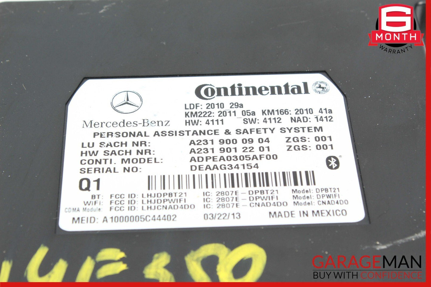 10-16 Mercedes W212 E350 C63 AMG ML550 Tele Aid Control Module 2319000904 OEM