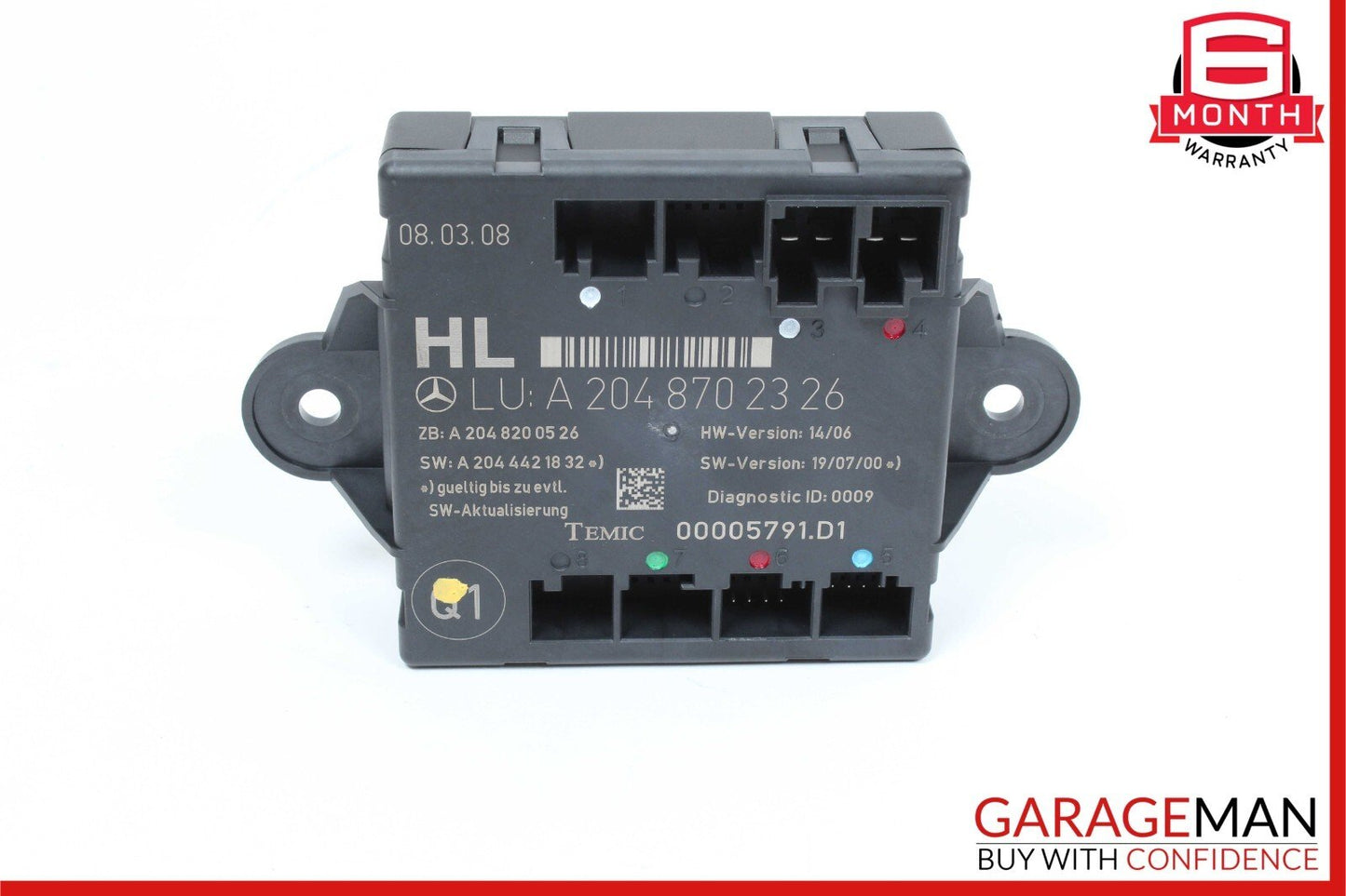 08-14 Mercedes W204 C300 C350 Rear Left Side Door Control Module 2048702326 OEM