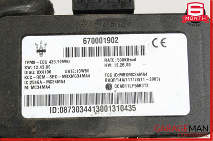 14-17 Maserati Ghibli TPMS Tire Pressure Monitoring Control Module Unit