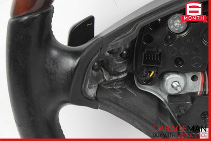10-13 Mercedes W221 S550 S600 Steering Wheel w/ Paddle Shifters Wood Anthracite