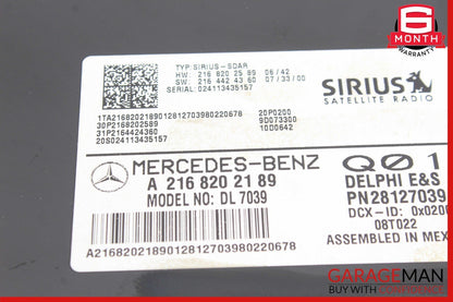 07-14 Mercedes-Benz SL550 R230 Sirius Satellite Radio Receiver 2168202189 Genuine