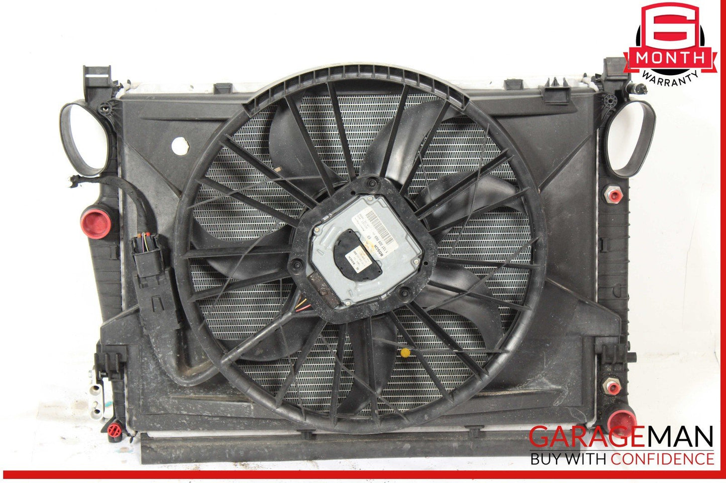 03-06 Mercedes R230 SL500 Engine Motor Cooling Radiator Fan Shroud A/C Condenser