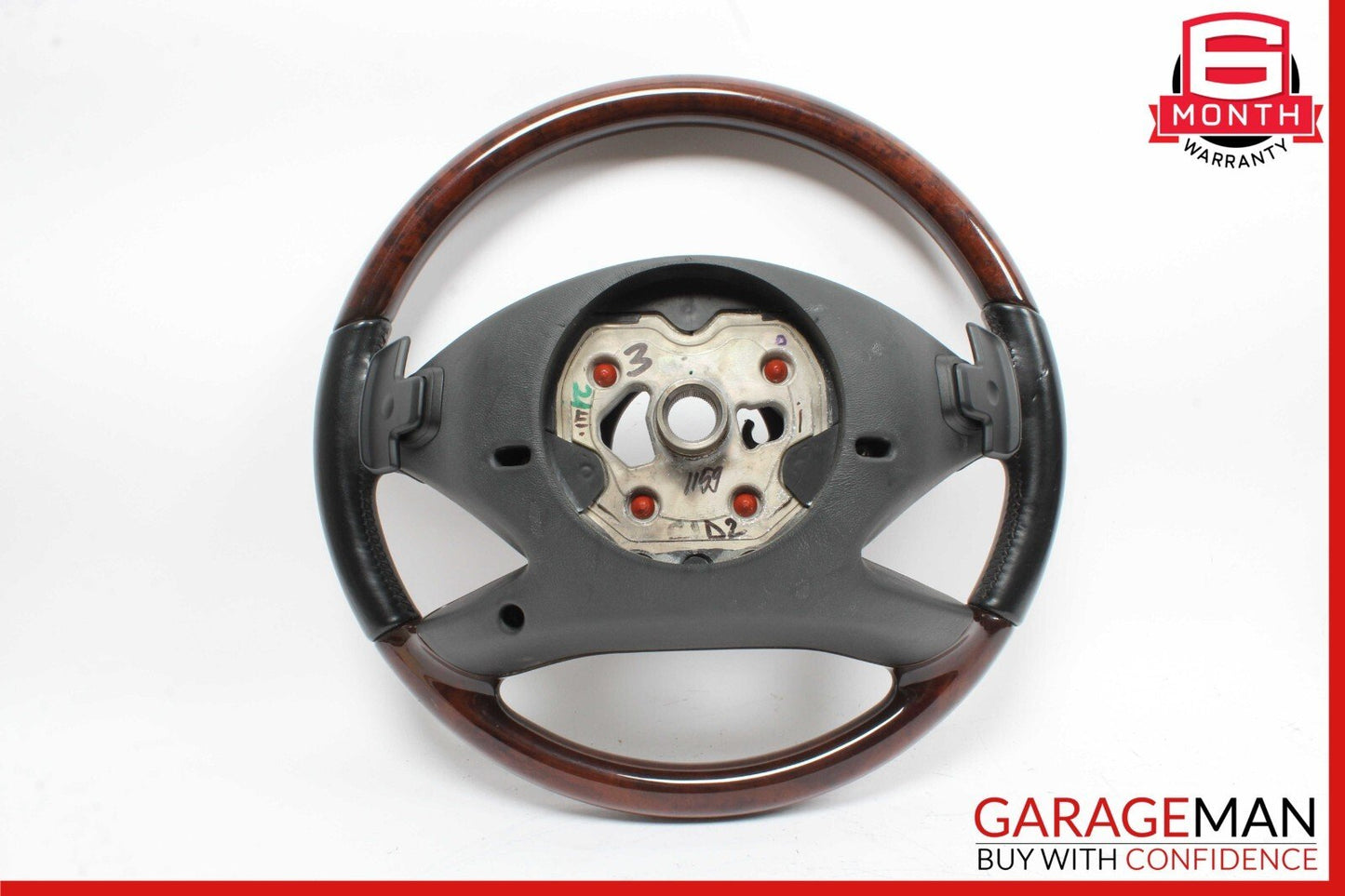 10-14 Mercedes W221 S550 S600 Steering Wheel w/ Paddle Shifters Black Wood OEM