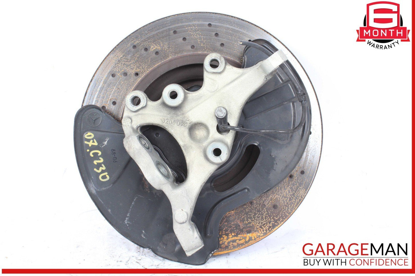 05-07 Mercedes W203 C230 Rear Right Spindle Knuckle w/ Brake Rotor Disc Drilled