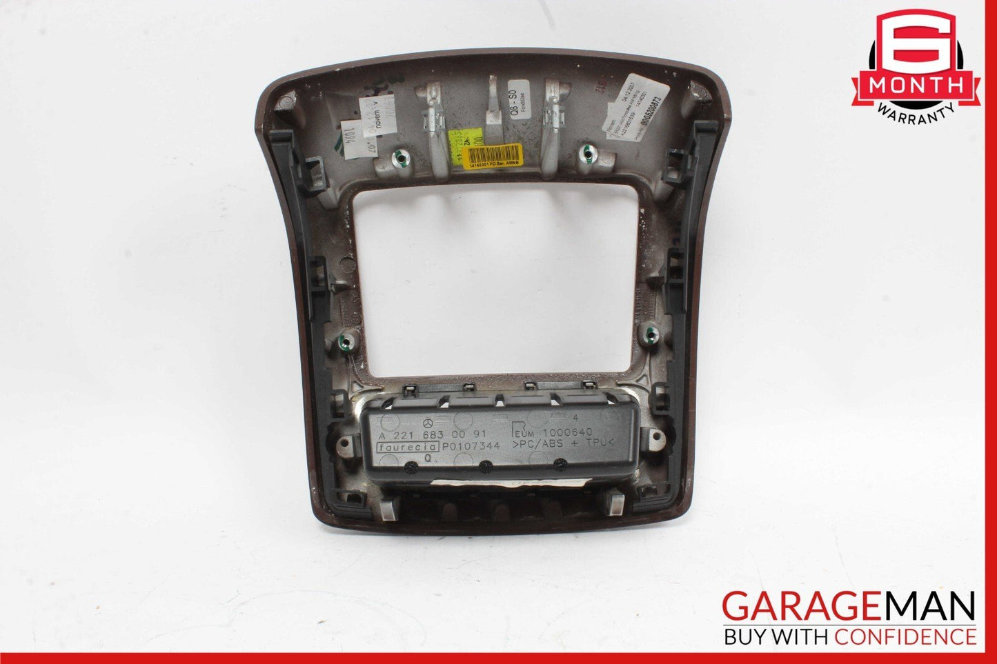 07-13 Mercedes W221 S550 S63 AMG Center Console Rear AC Control Trim Bezel Wood