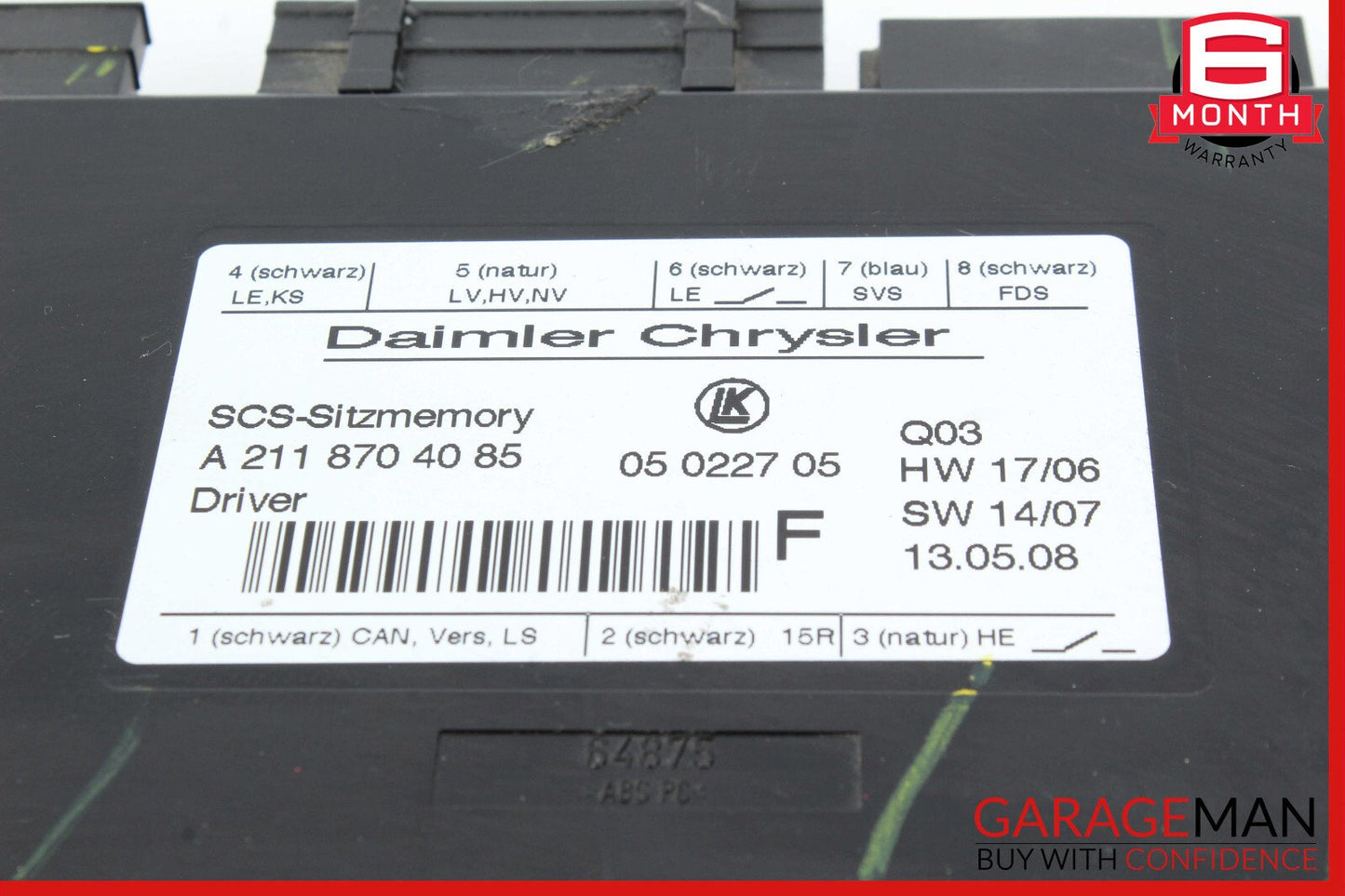 03-13 Mercedes X164 GL450 Front Left Side Seat Control Module Unit OEM