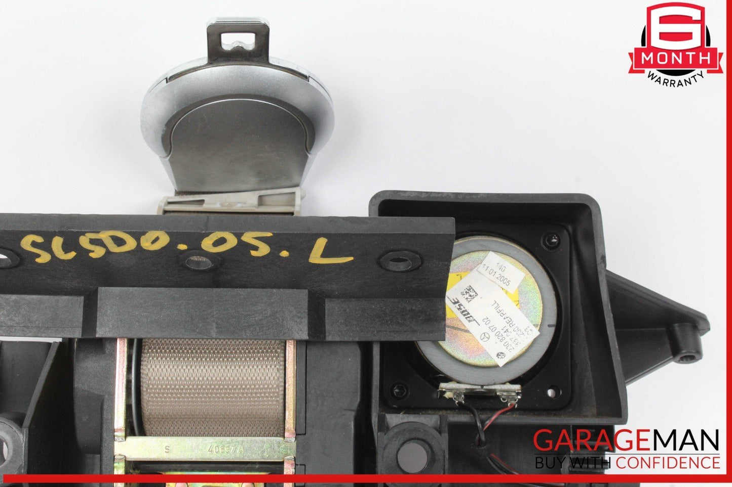03-08 Mercedes R230 SL500 Rear Left Seat Belt Retractor Luggage w/ Speaker OEM