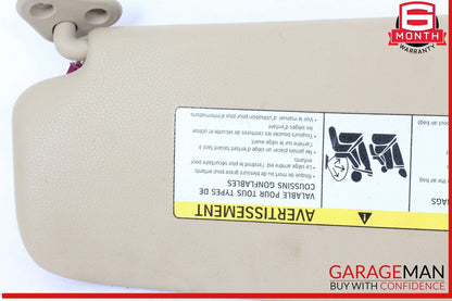 12-15 BMW X1 Front Right Passenger Side Sunvisor Sun Visor