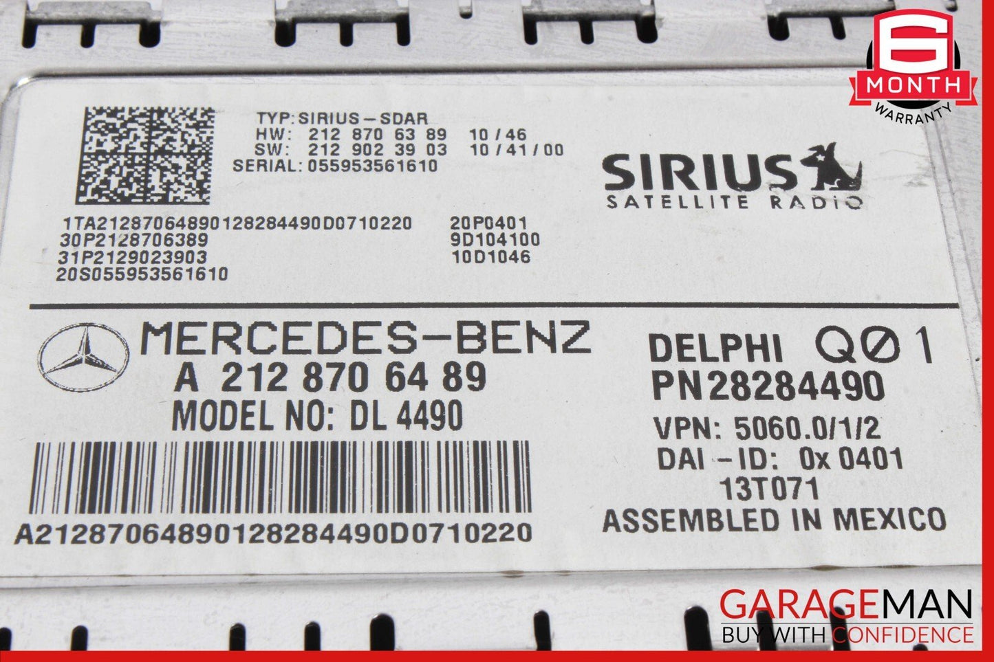 10-17 Mercedes E250 E350 SLK250 C250 Sirius Satellite Radio Receiver DL4490