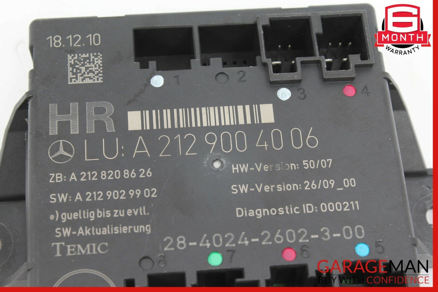 08-14 Mercedes W204 C300 Rear Right Passenger Side Door Control Module Unit OEM