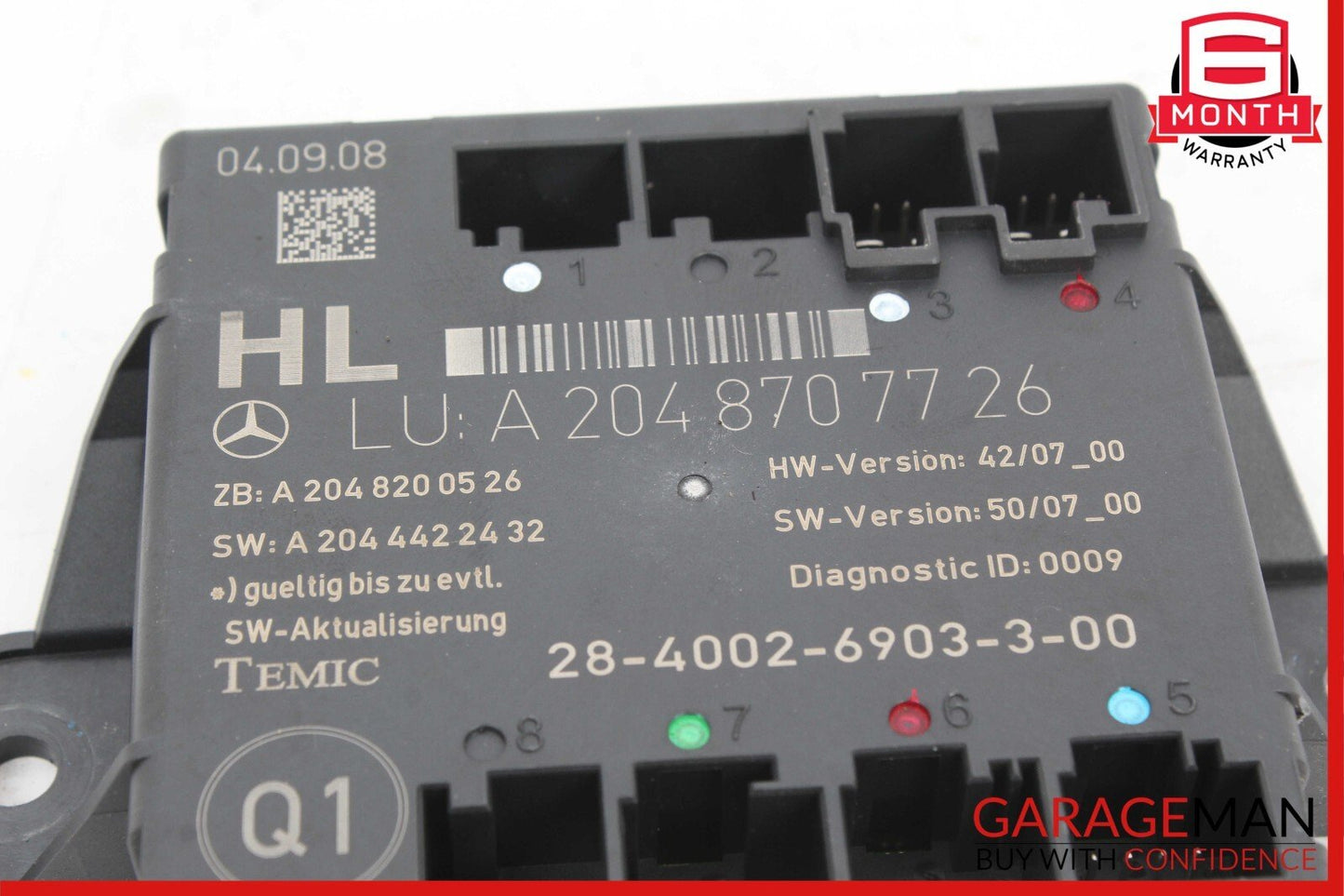 09-12 Mercedes X204 GLK350 C350 Rear Left Side Door Control Module Unit OEM