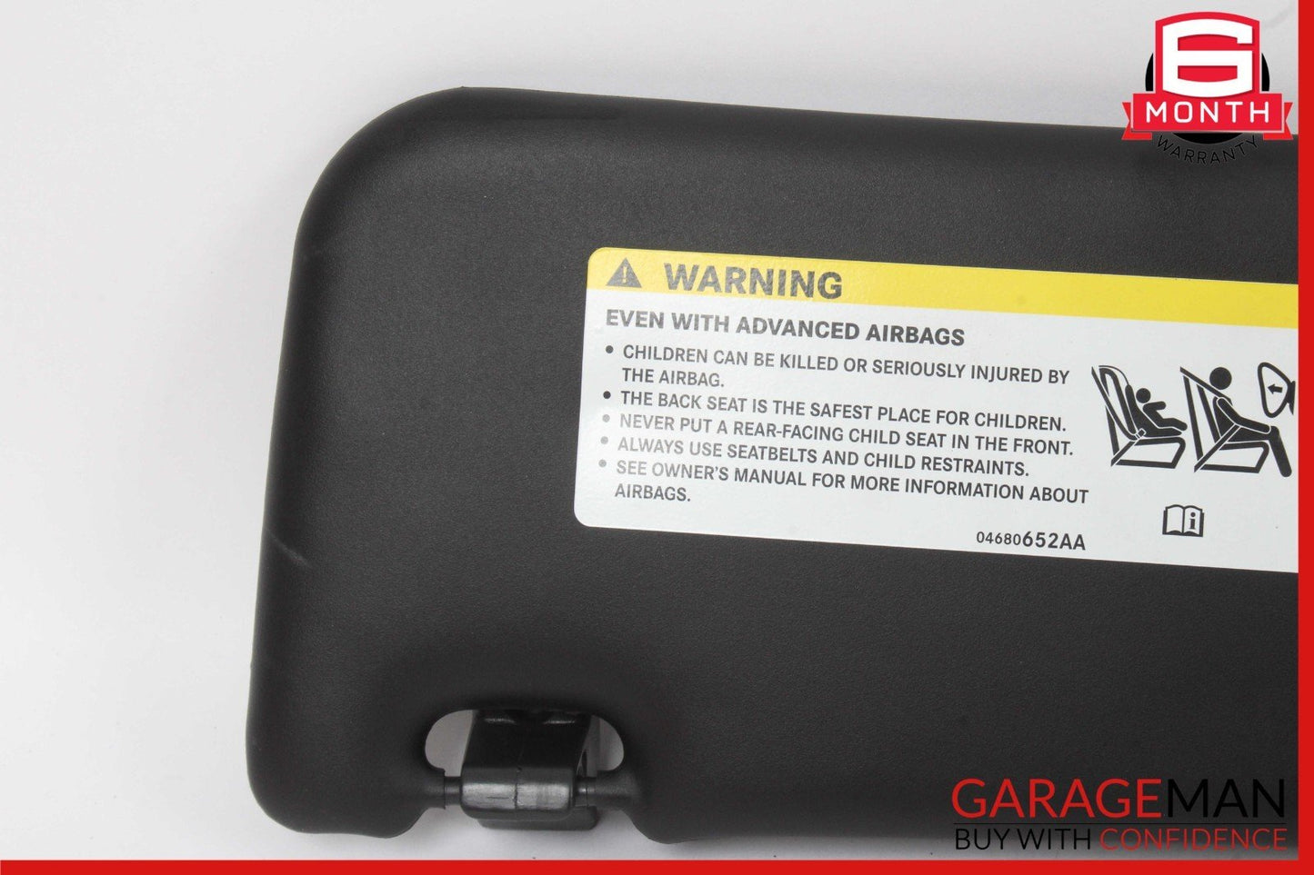 12-17 Fiat 500E Front Right Passenger Side Sun Visor Sunvisor Black OEM