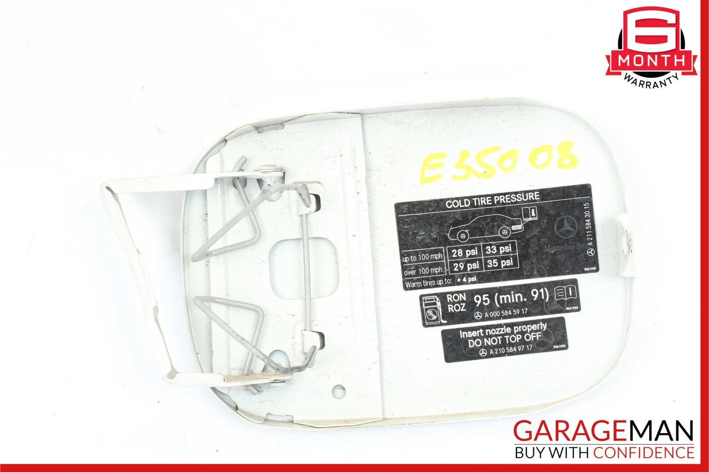 03-09 Mercedes W221 S550 E550 Sedan Fuel Gas Tank Lid Door White