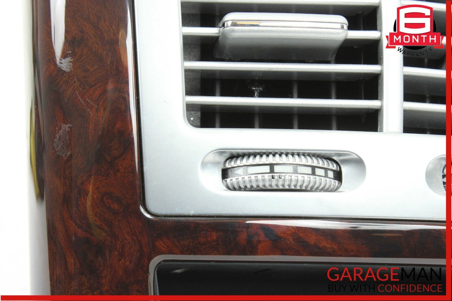 07-13 Mercedes W221 S550 Rear Center Console A/C AC Air Vent Panel Trim Wood OEM