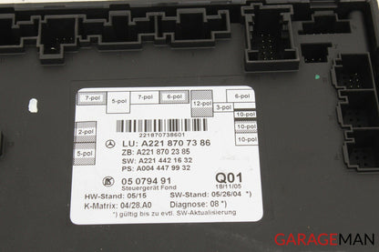 07-13 Mercedes-Benz S550 W221 Left Side Door Trim Rear Right or Left Side Door Control Module  2218707386 OEM