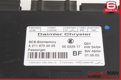 03-12 Mercedes W211 E350 GL550 Front Right Seat Control Module Unit OEM