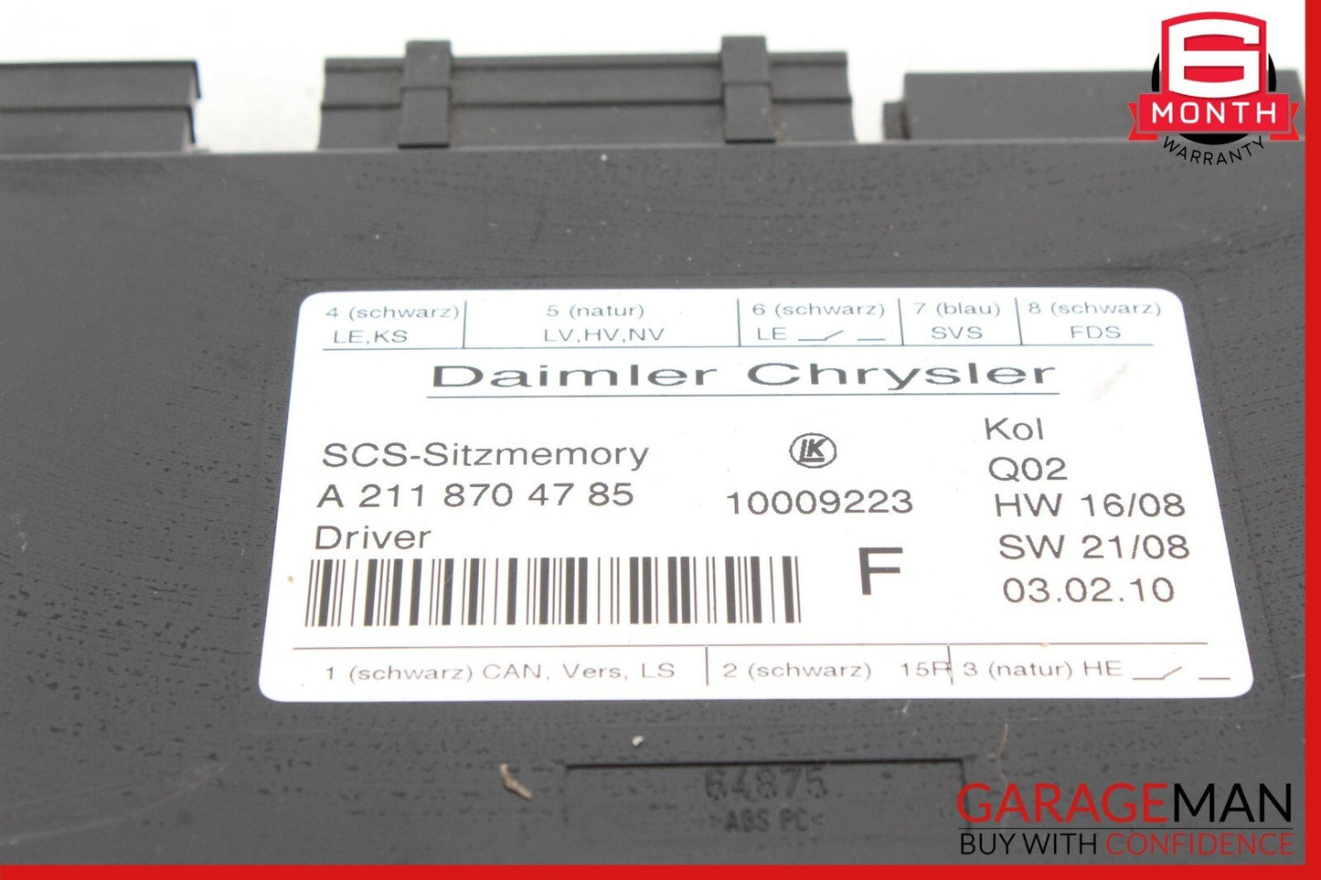 03-12 Mercedes W203 C240 SLK280 GL550 SLK350 Front Left Seat Control Module OEM