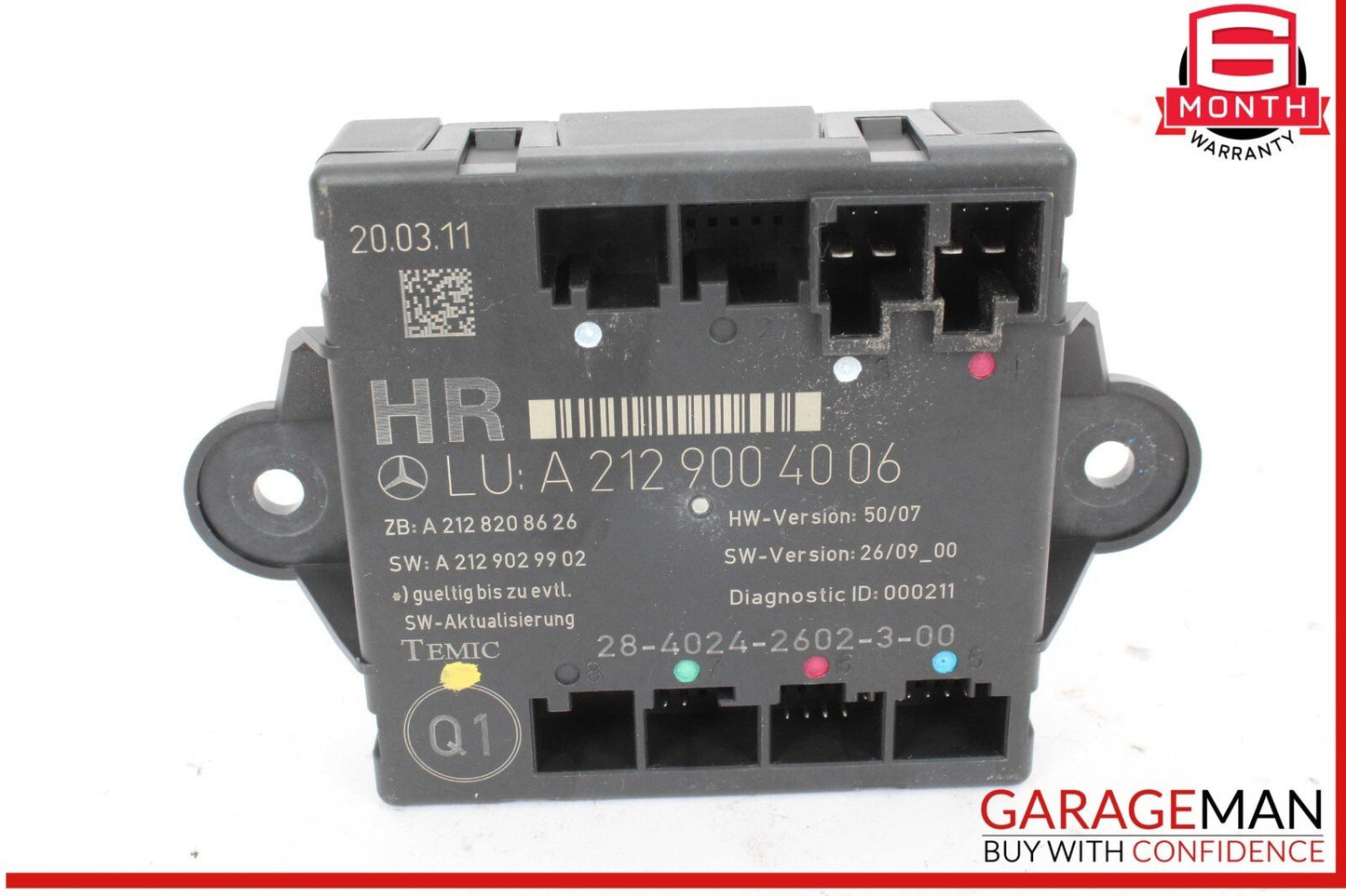 08-14 Mercedes W204 C300 C250 Rear Right Passenger Side Door Control Module OEM
