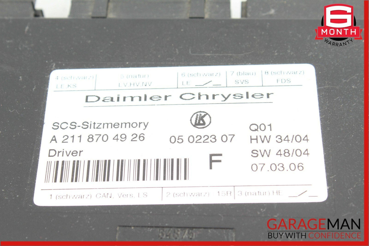 03-11 Mercedes E350 ML350 GL450 CLS500 Front Left Side Seat Control Module Unit