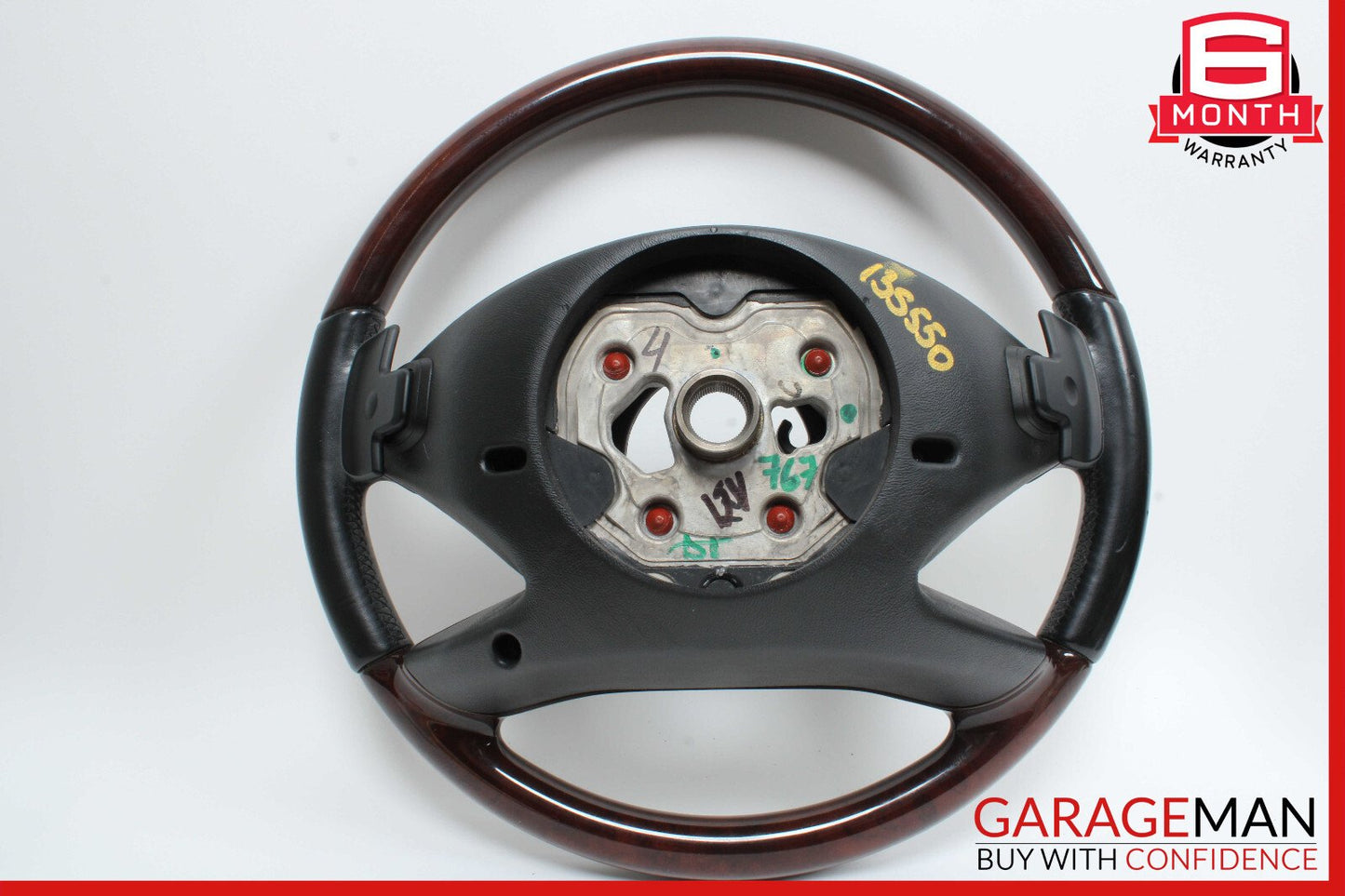 10-13 Mercedes W221 S550 S600 Steering Wheel w/ Paddle Shifters Black Wood OEM