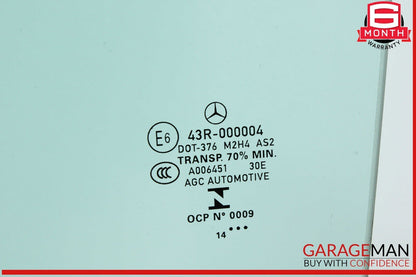 15-21 Mercedes W205 C300 C400 Rear Left Driver Side Door Window Glass OEM