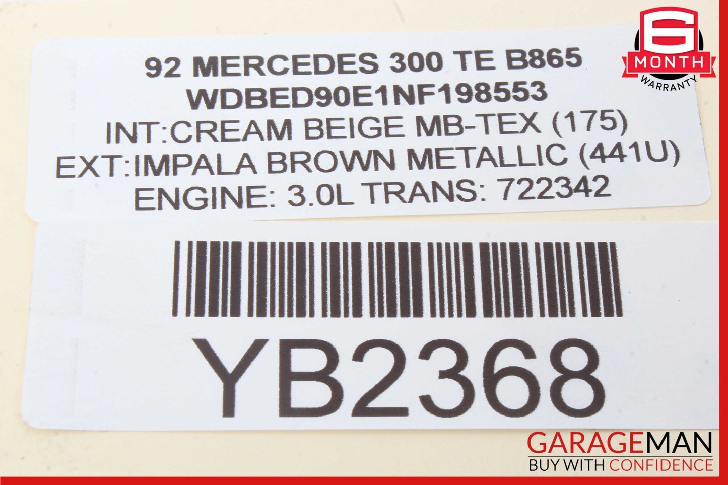 86-93 Mercedes W124 300TE 500SL 300SEL Ignition Coil w/ Cover 0001585403 OEM