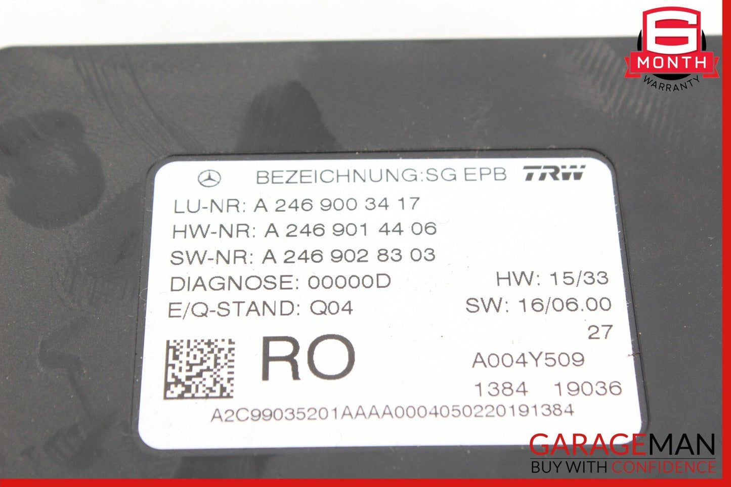 12-20 Mercedes GLA250 GL450 SLK350 Hand Parking Brake Control Module Unit