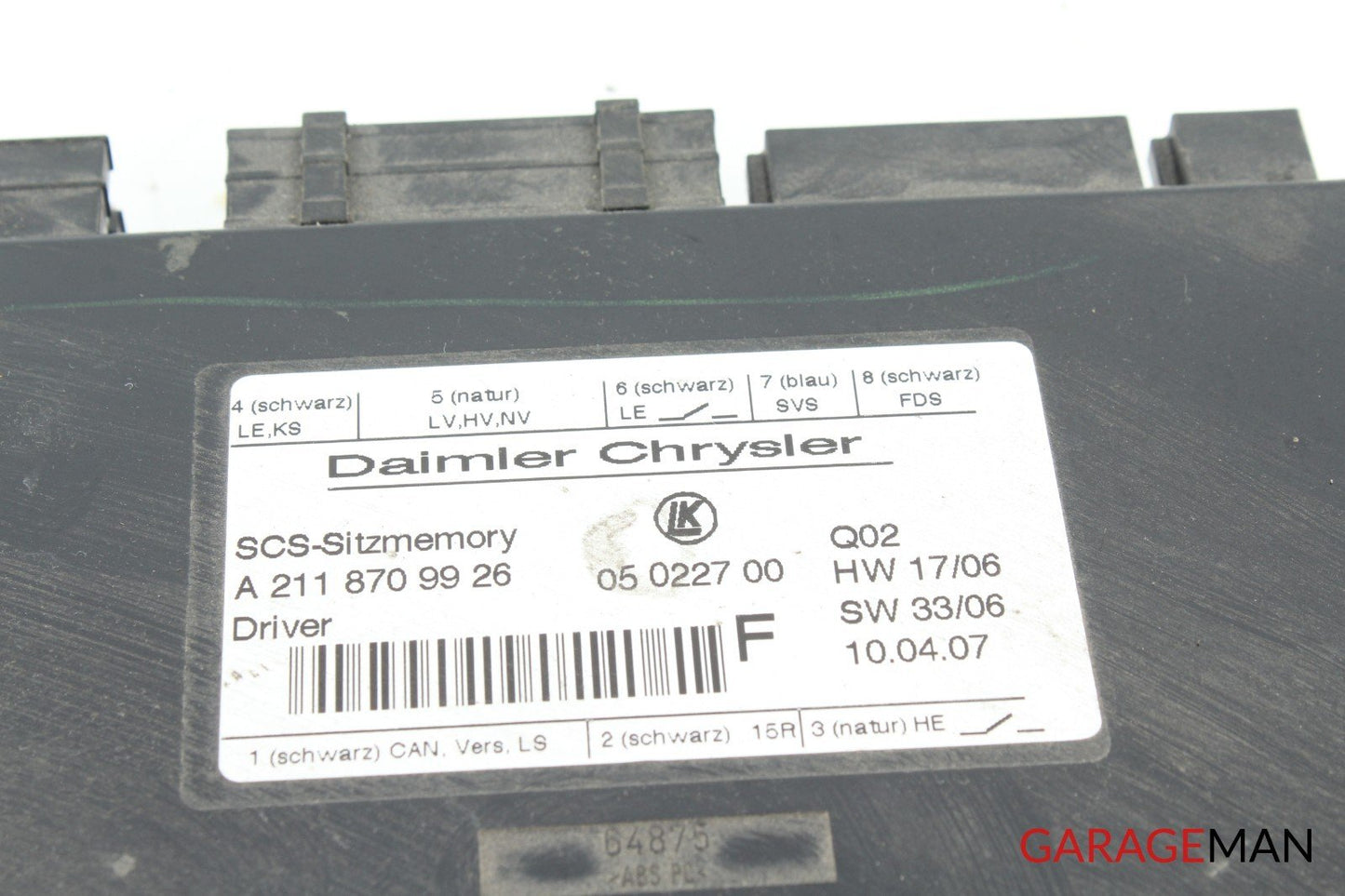 06-12 Mercedes X164 GL450 Front Left Driver Side Seat Control Module Unit A121
